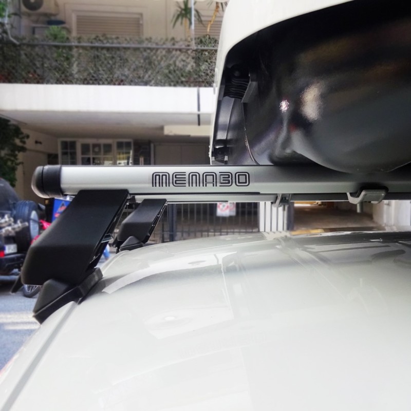 KIT ΜΕ ΜΠΑΡΕΣ ΟΡΟΦΗΣ ΓΙΑ VW POLO 6R/6C 5D 2010-2017 ΑΛΟΥΜΙΝΙΟΥ ΚΑΙ ΜΠΑΓΚΑΖΙΕΡΑ ΟΡΟΦΗΣ MANIA 400 MENABO (AL1-3360/MB-FIX040G-3290/MB-3390/MB)