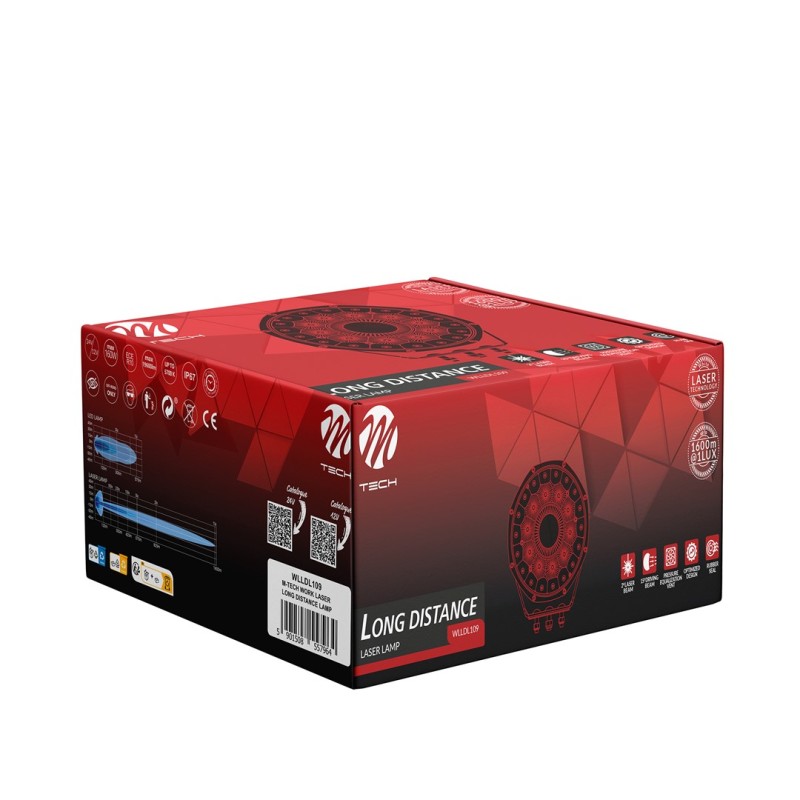 ΠΡΟΒΟΛΕΑΣ ΕΡΓΑΣΙΑΣ WORK LIGHTS LASER 12/24V 160W 19.600lm 28xHP+1xLASER LED 210x230x115mm M-TECH - 1 ΤΕΜ.