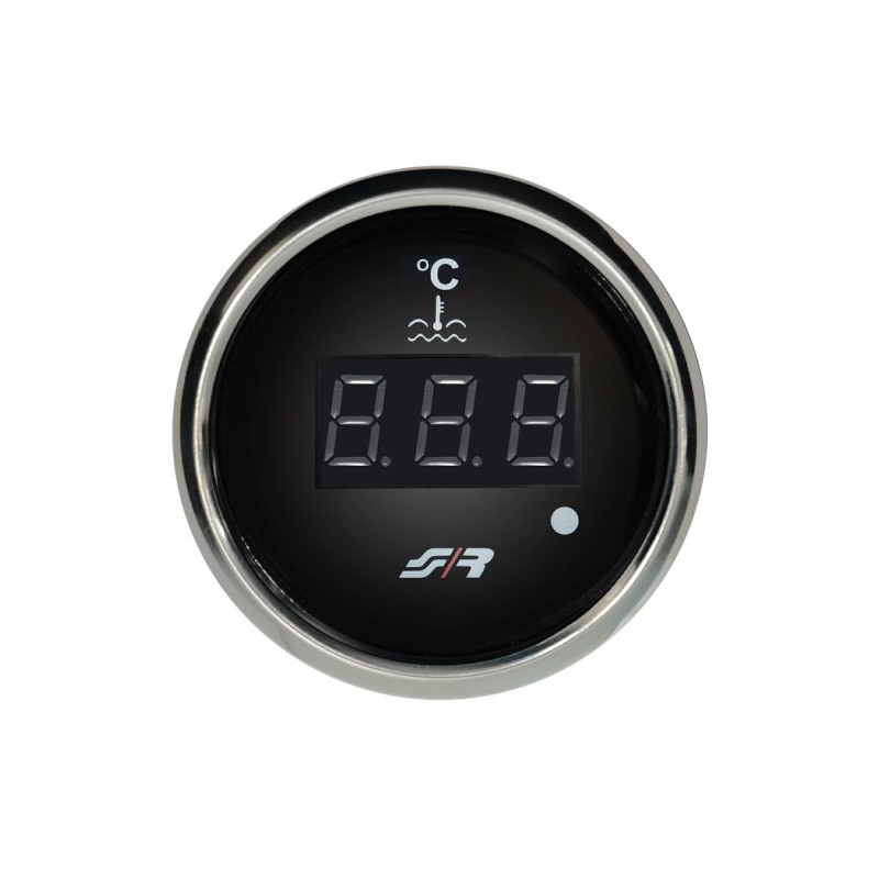 ΟΡΓΑΝΟ ΘΕΡΜΟΚΡΑΣΙΑΣ ΝΕΡΟΥ ΨΗΦΙΑΚΟ ΜΑΥΡΟ ΜΕ ΔΑΚΤΥΛΙΔΙ ΧΡΩΜΙΟ 52mm SIMONI RACING - 1 TEM.