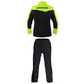 Αδιάβροχο & διαπνέον σετ10K Nordcode Rainsuit Wave Evo μαύρο/fluo