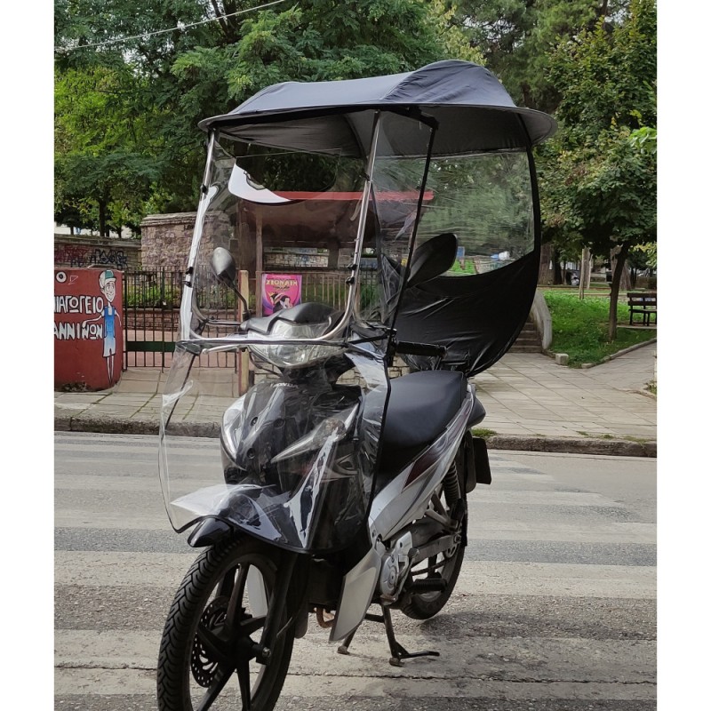 Τέντα Σκέπαστρο με Παρμπρίζ για όλα τα μηχανάκια Premium universal