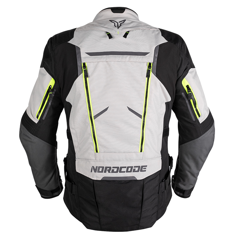 Nordcode Μπουφάν Μηχανής Odyssey CE EN1621-1, Level 2 Light Grey-Fluo Ανδρικό 4 εποχών Oversize