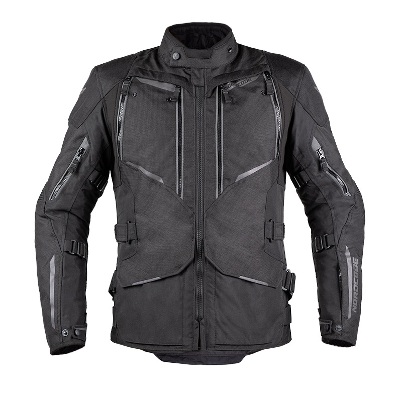 Nordcode Μπουφάν Μηχανής Odyssey CE EN1621-1, Level 2,Total Black Ανδρικό 4 εποχών Oversize