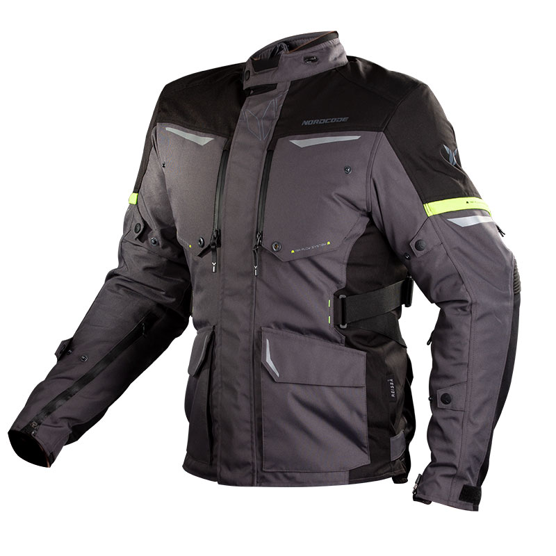 Nordcode Μπουφάν Μηχανής Senegal EN 17092 Ανδρικό 4 εποχών Dark γκρι/fluo Oversize