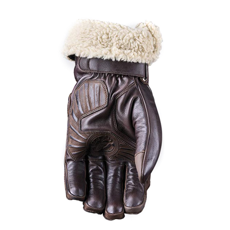 Γάντια Five Montana καφέ, κερωμένο δερμα+γουνα