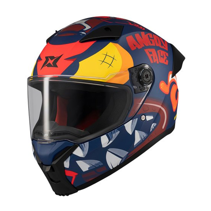 Κράνος AXXIS Fenix ECE22.06 Angry face C5 μαύρο/κόκκινο matt