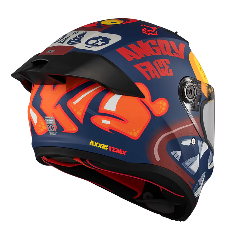 Κράνος AXXIS Fenix ECE22.06 Angry face C5 μαύρο/κόκκινο matt