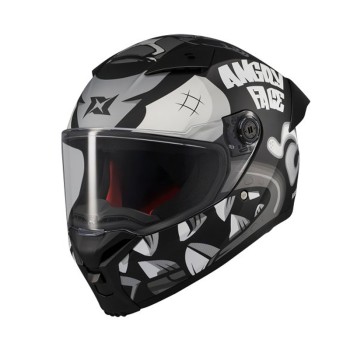 Κράνος AXXIS Fenix ECE22.06 Angry face B2 μαύρο/γκρι matt