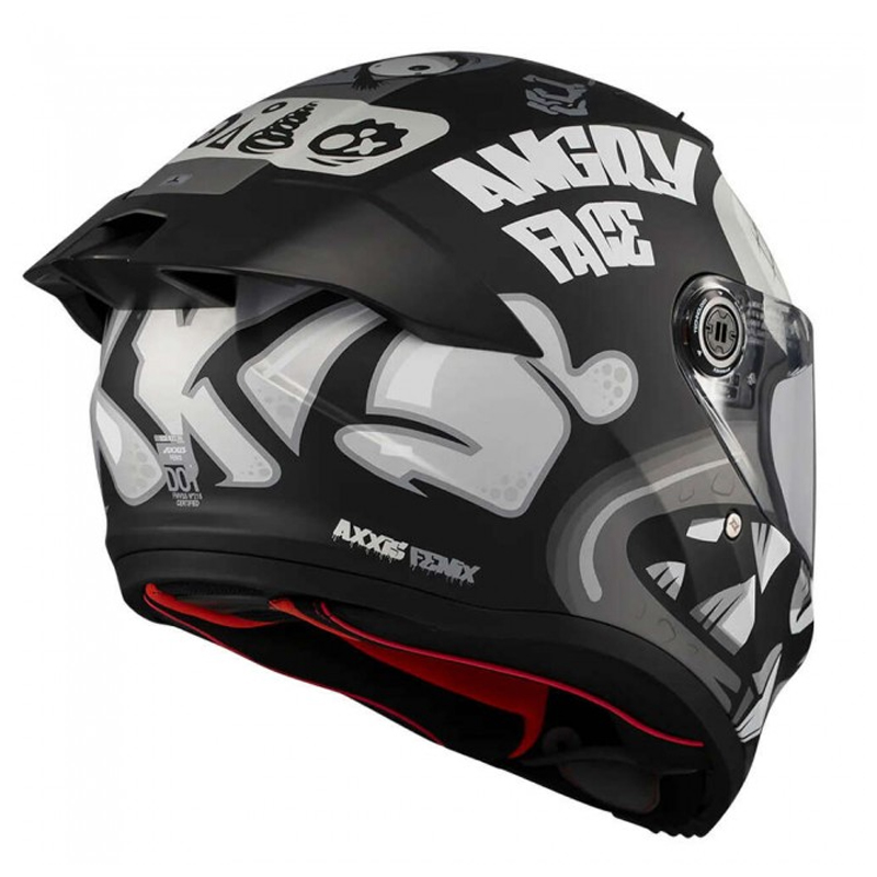 Κράνος AXXIS Fenix ECE22.06 Angry face B2 μαύρο/γκρι matt