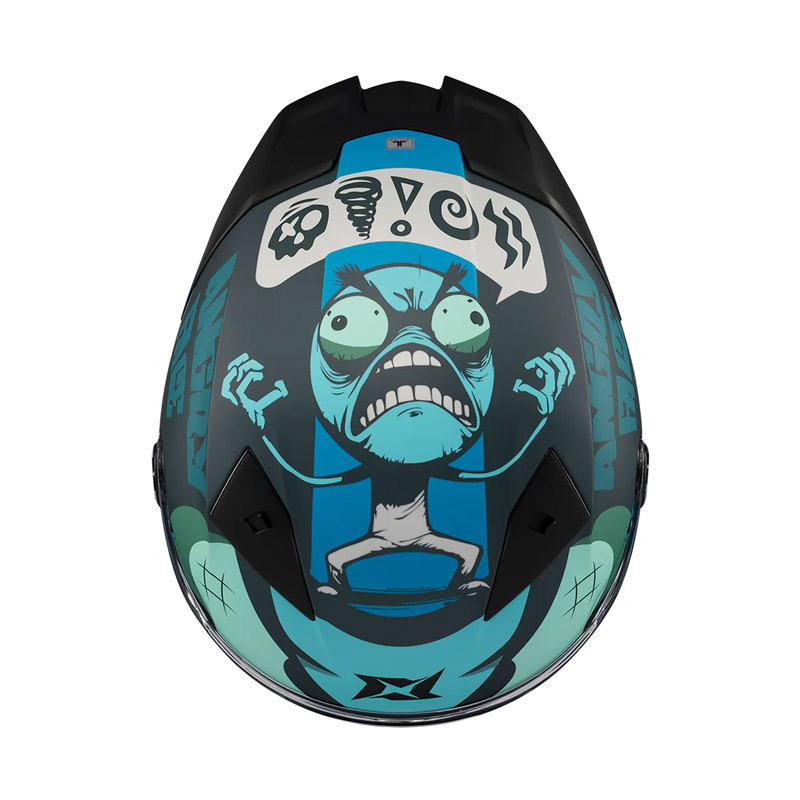 Κράνος AXXIS Fenix ECE22.06 Angry face C7 μαύρο/μπλε matt