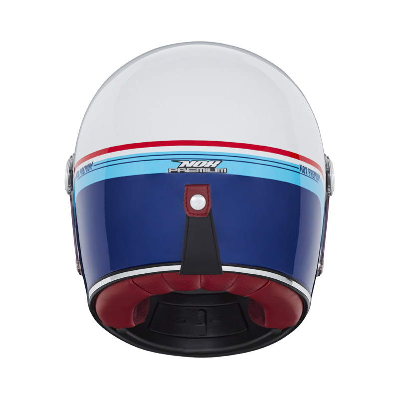 Κράνος Nox Revenge FIBERGLASS Strobe άσπρο/μπλε/κόκκινο