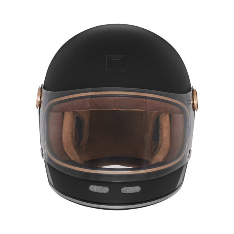 Κράνος Nox Revenge FIBERGLASS Strobe ματ μαύρο/χρυσό