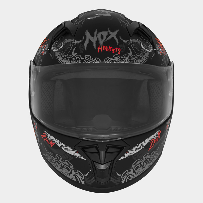 Κράνος Nox N731 Zumbi Junior ECE 22.06 mat μαύρο/κόκκινο