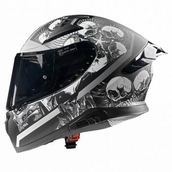 Κράνος Pilot Snake sv ECE 22.06 Skull ματ + extra φυμέ ζελατίνα