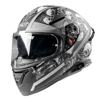 Κράνος Pilot Snake sv ECE 22.06 Skull ματ + extra φυμέ ζελατίνα