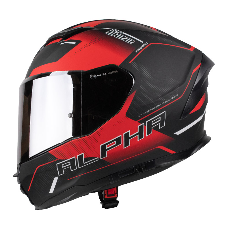 Κράνος Pilot Alpha sv ECE 22.06 μαύρο/κόκκινο ματ + extra ασημί ζελατίνα