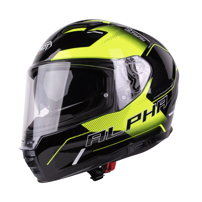 Κράνος Pilot Alpha sv ECE 22.06 μαύρο/fluo gloss + extra ασημί ζελατίνα