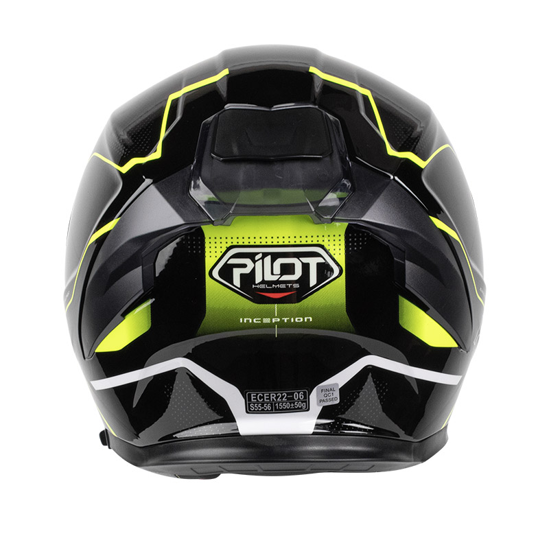 Κράνος Pilot Alpha sv ECE 22.06 μαύρο/fluo gloss + extra ασημί ζελατίνα