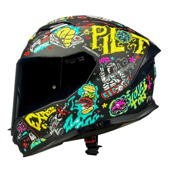 Κράνος Pilot Alpha sv ECE 22.06 Future express μαύρο + extra dark smoke ζελατίνα