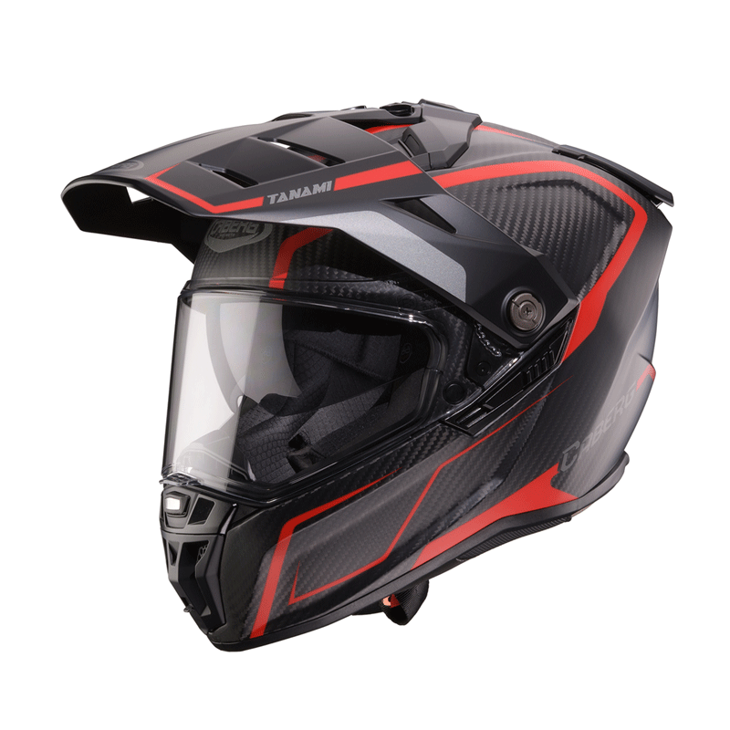 Κράνος Caberg Tanami ματ Carbon Gravity κόκκινο-γκρι