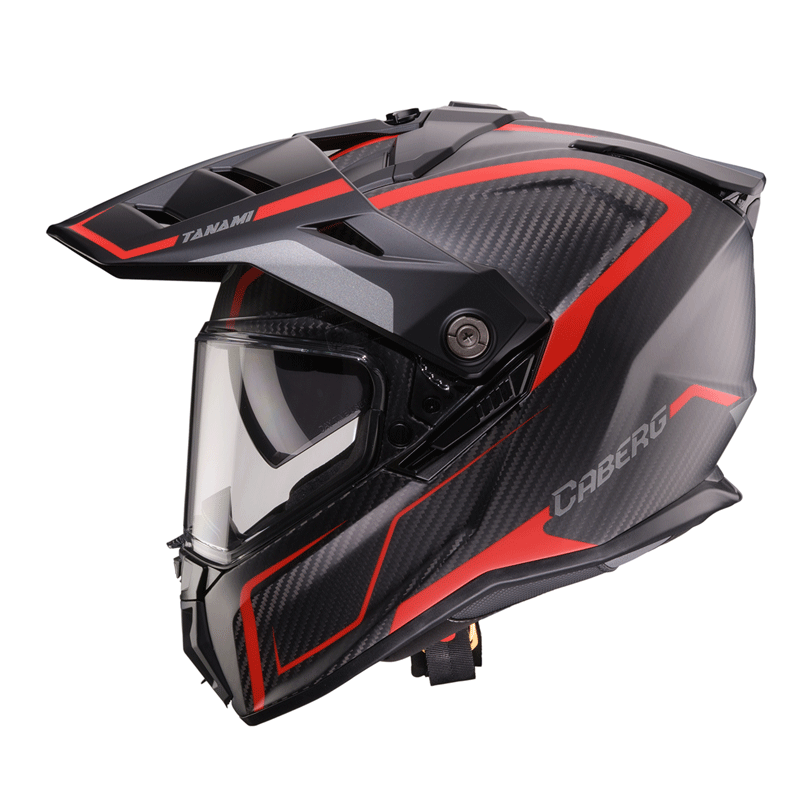 Κράνος Caberg Tanami ματ Carbon Gravity κόκκινο-γκρι