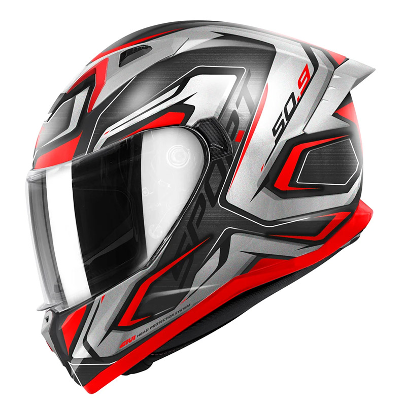 Κράνος Givi H50.9 Atomic (ECE 22.06) Mat Black/Silver/Red gloss + pinlock + extra ζελ.