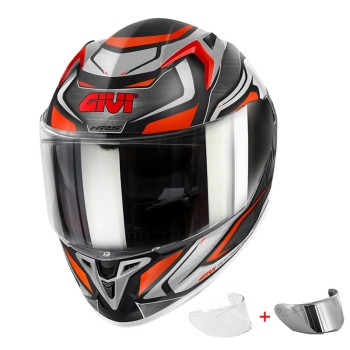 Κράνος Givi H50.9 Atomic (ECE 22.06) Mat Black/Silver/Red gloss + pinlock + extra ζελ.