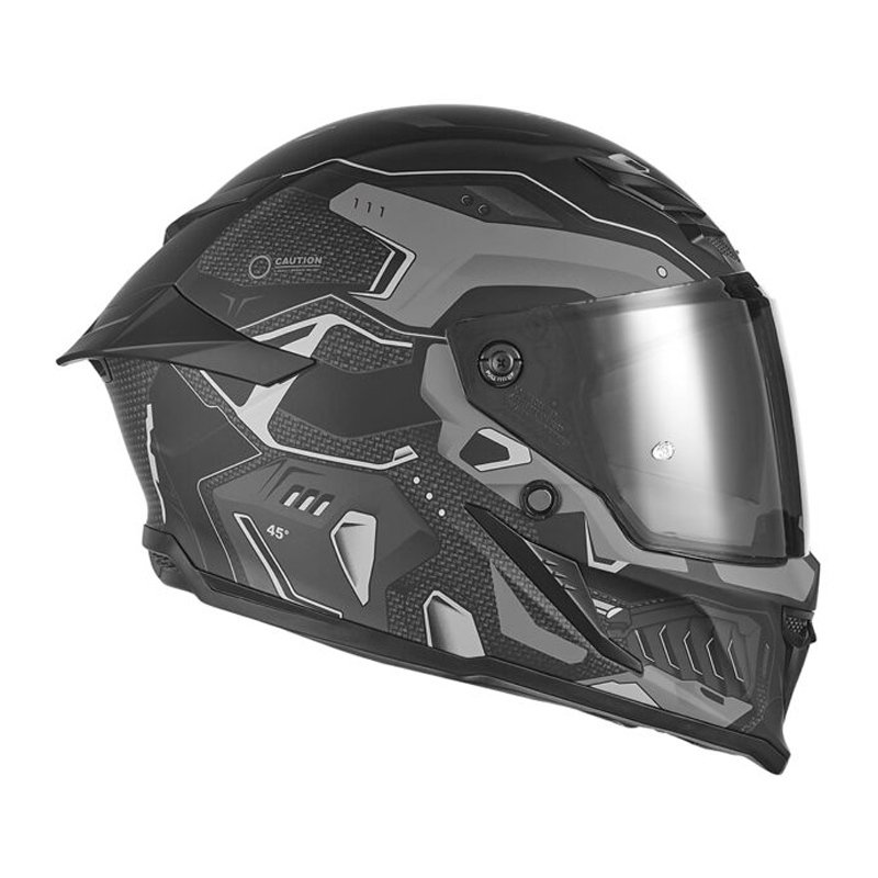 Κράνος Nox Goliath Berserck ECE 22.06 γκρι/μαύρο ματ + extra φυμέ ζελατίνα