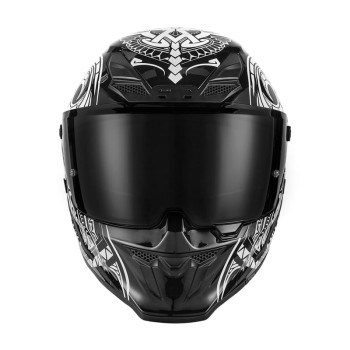 Κράνος Nox Goliath Maori ECE 22.06 άσπρο/μαύρο + extra φυμέ ζελατίνα