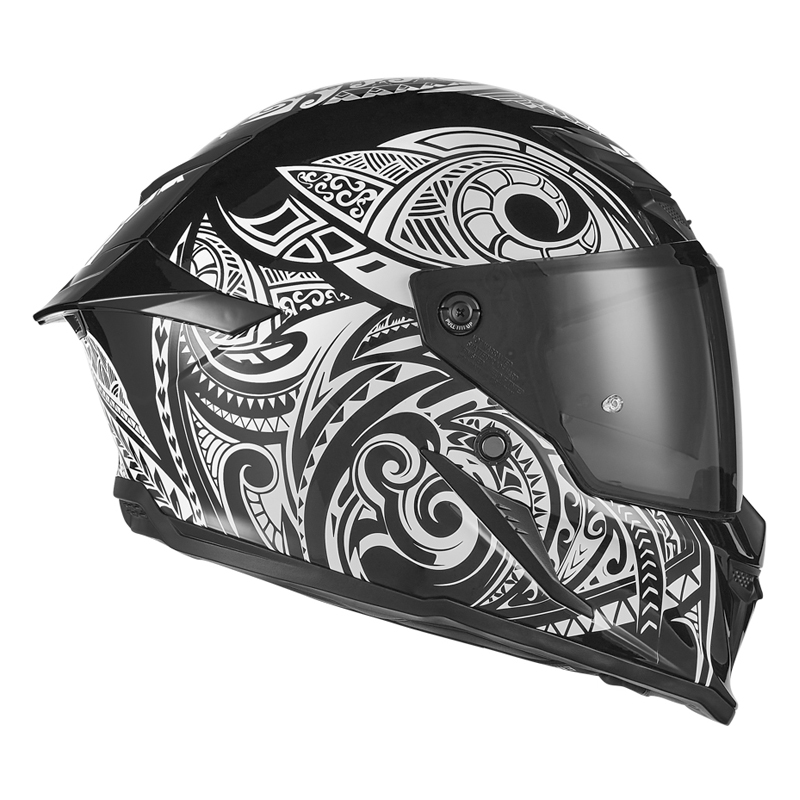 Κράνος Nox Goliath Maori ECE 22.06 άσπρο/μαύρο + extra φυμέ ζελατίνα