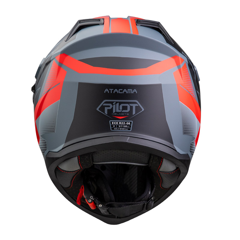 Κράνος Pilot Atacama SV X65 ECE 22.06 γκρι/κόκκινο (περιλαμβάνει Pinlock 30)