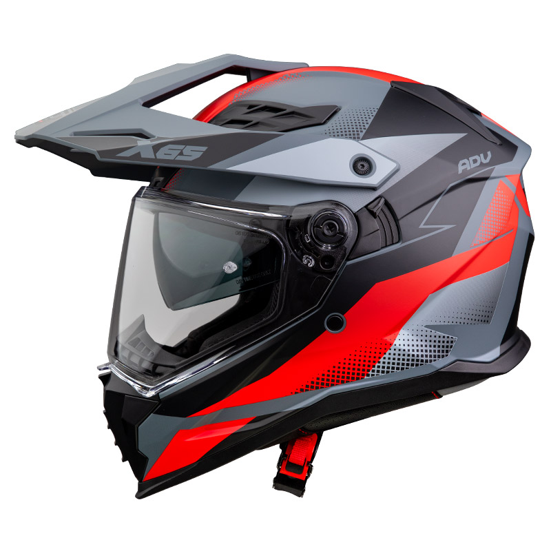 Κράνος Pilot Atacama SV X65 ECE 22.06 γκρι/κόκκινο (περιλαμβάνει Pinlock 30)