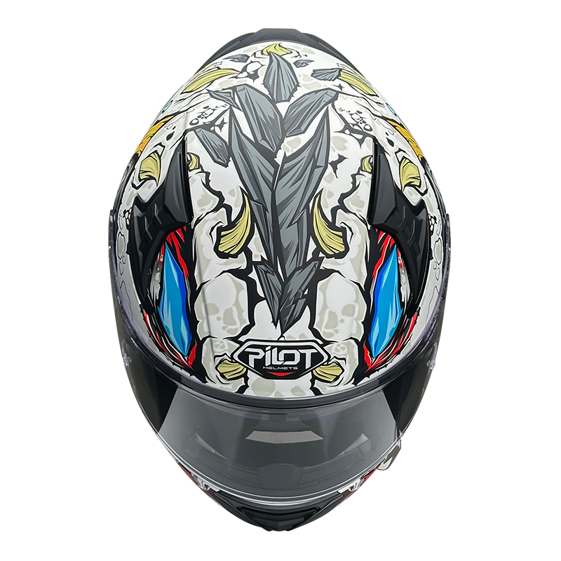 Κράνος Pilot Snake sv ECE 22.06 Reptile-X άσπρο gloss + extra φυμέ ζελατίνα