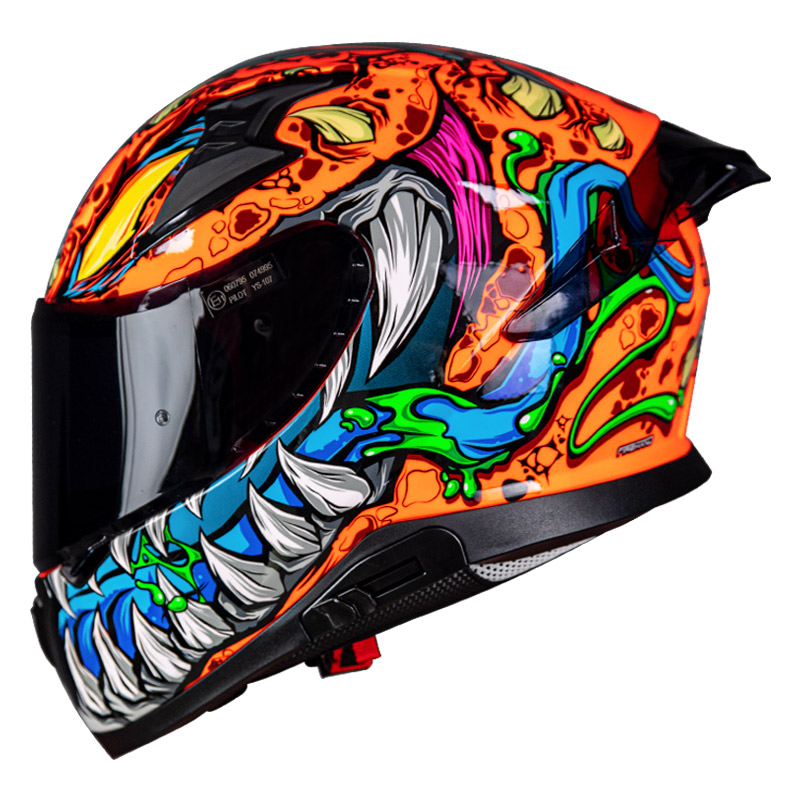 Κράνος Pilot Snake sv ECE 22.06 Reptile-X fluo πορτοκαλί + extra φυμέ ζελατίνα