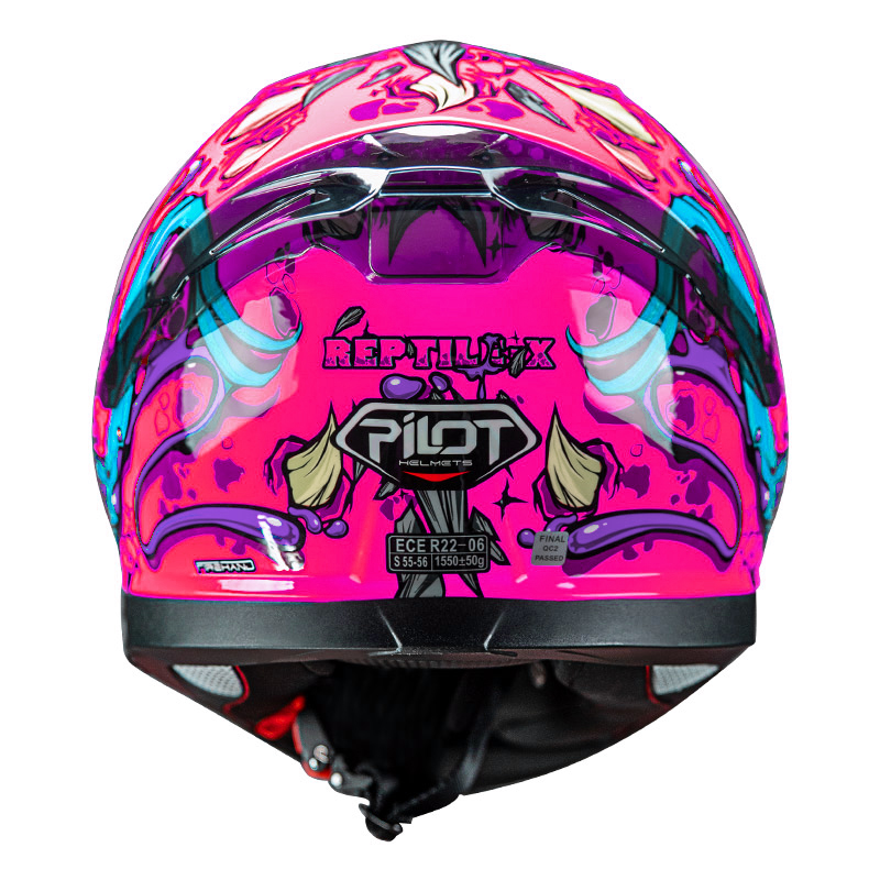 Κράνος Pilot Snake sv ECE 22.06 Reptile-X ροζ gloss + extra φυμέ ζελατίνα